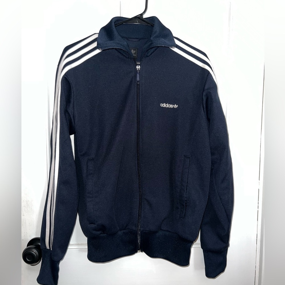 Adidas Track Jacket Navy Blue/White Men S